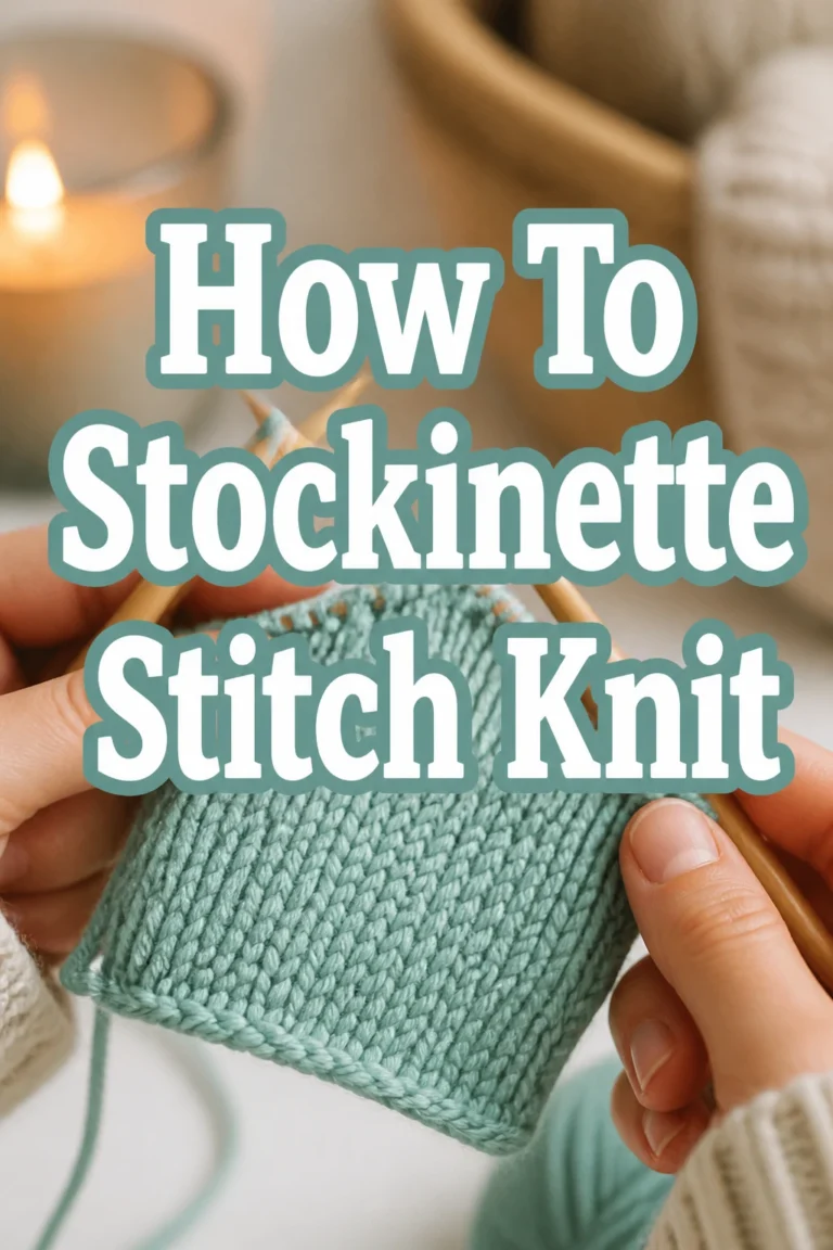 How To Stockinette Stitch Knit